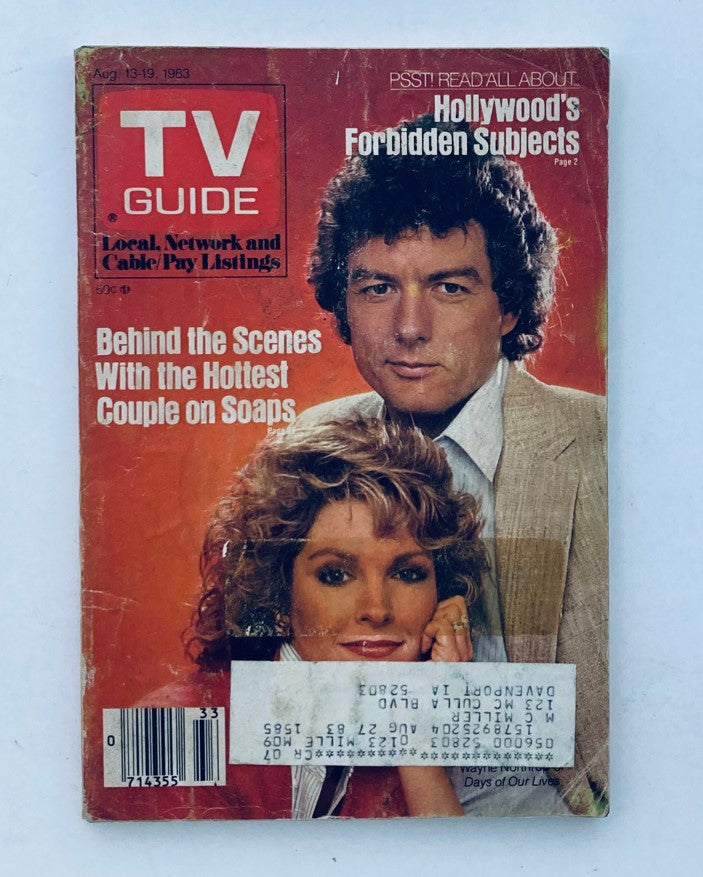 TV Guide Magazine August 13 1983 Wayne Northrop, Deidre Hall Iowa Ed.