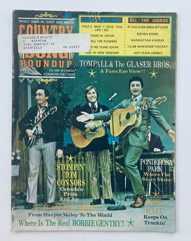 VTG Country Song Roundup Magazine September 1972 Stompin' Tom Connors