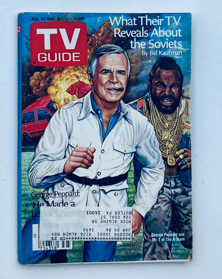 TV Guide Magazine August 31 1985 George Peppard & Mr. T Pittsburgh Metro Ed.