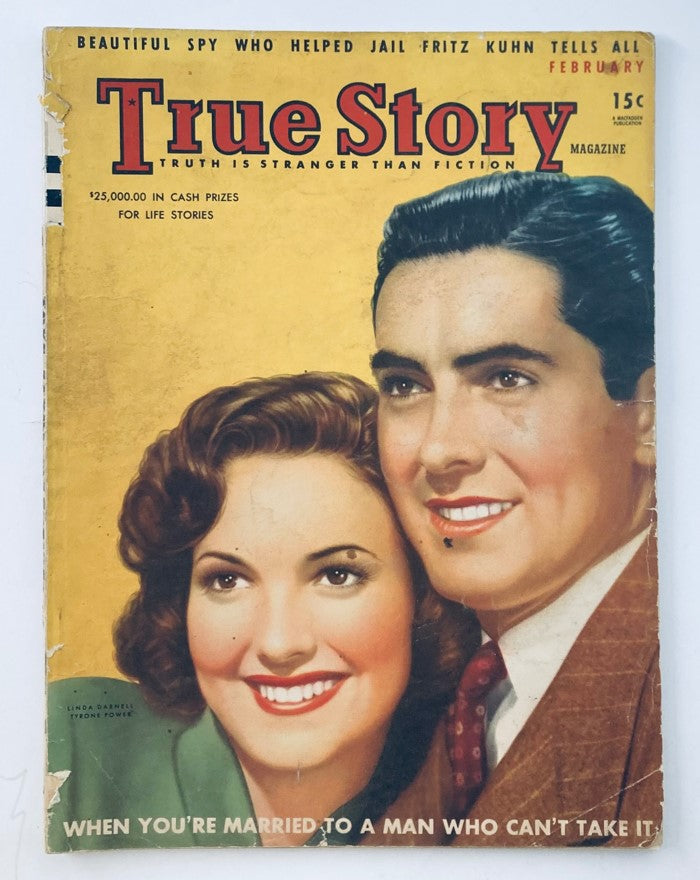 VTG True Story Magazine February 1940 Vol 42 No. 1 Linda Powell No Label