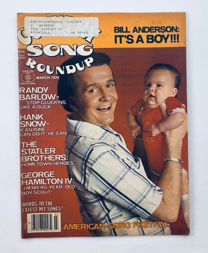 VTG Country Song Roundup Magazine March 1979 Bill Anderson It's A Boy