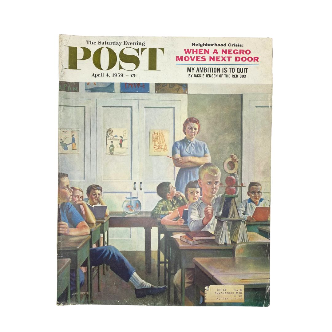 Saturday Evening Post Magazine April 4 1959 Johnny Genius - John Falter