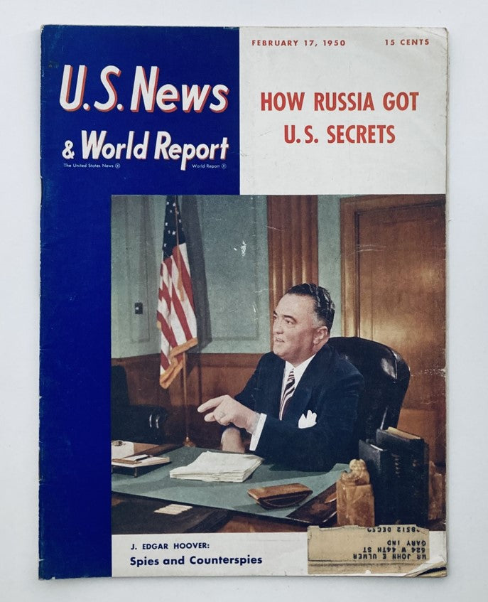 US News & World Report Magazine February 17 1950 J. Edgar Hoover