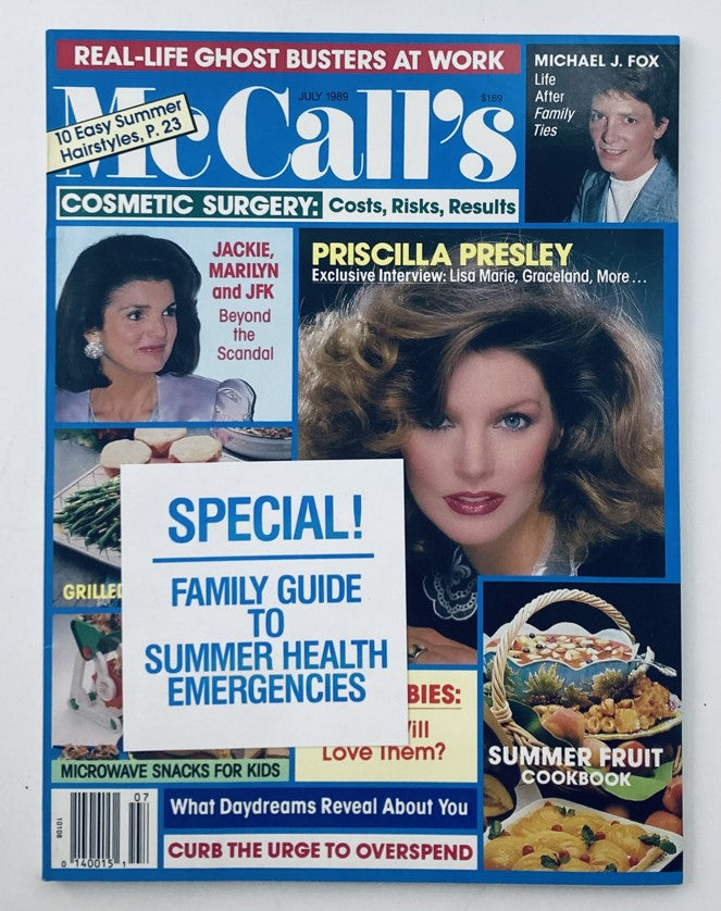 VTG McCall's Magazine July 1989 Priscilla Presley, Jackie Kennedy No Label VG