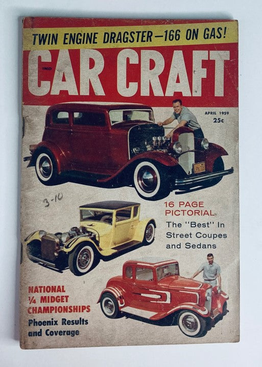 VTG Car Craft Magazine April 1959 Vol 6 No. 12 Phoenix Results Coverage No Label