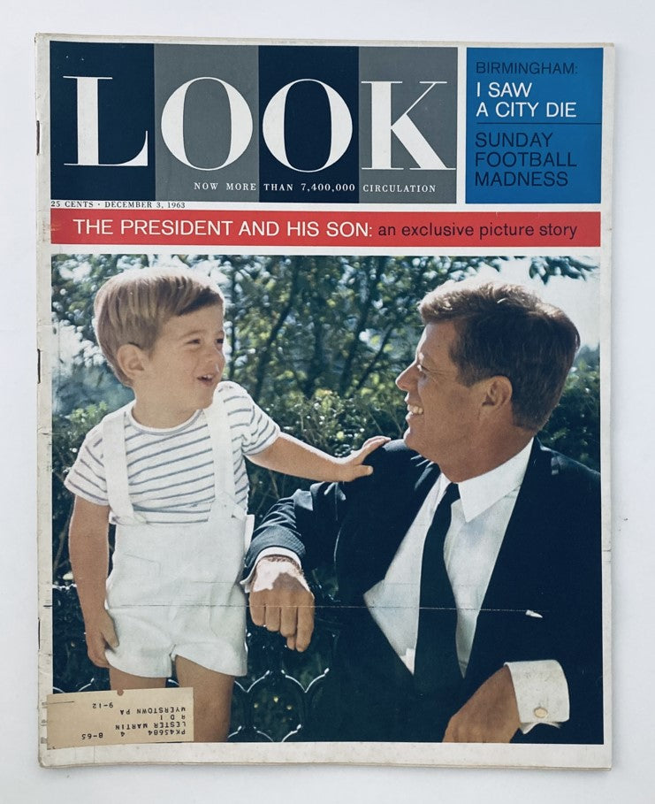 RES* Look Magazine December 3 1963 Vol 27 No. 24 John F. Kennedy & Son John Jr.