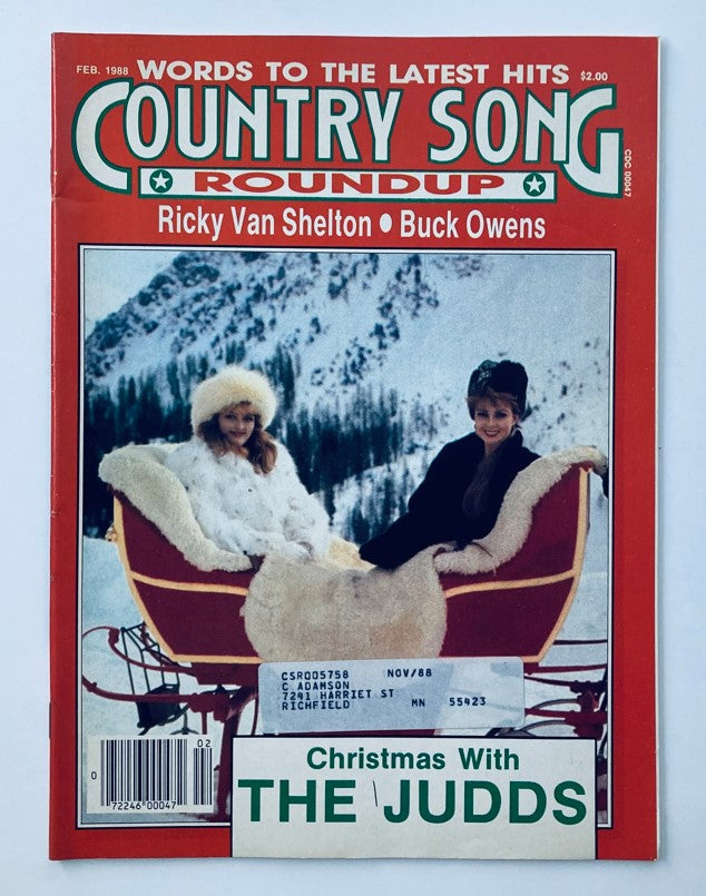 VTG Country Song Roundup Magazine February 1988 Christmas with The Judds