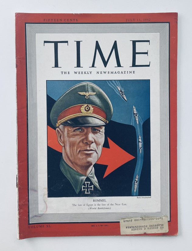 VTG Time Magazine July 13 1942 Field Marshal Erwin Rommel WWII