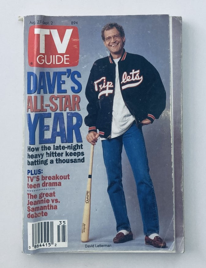 TV Guide Magazine August 27 1994 David Letterman Albany Ed. No Label