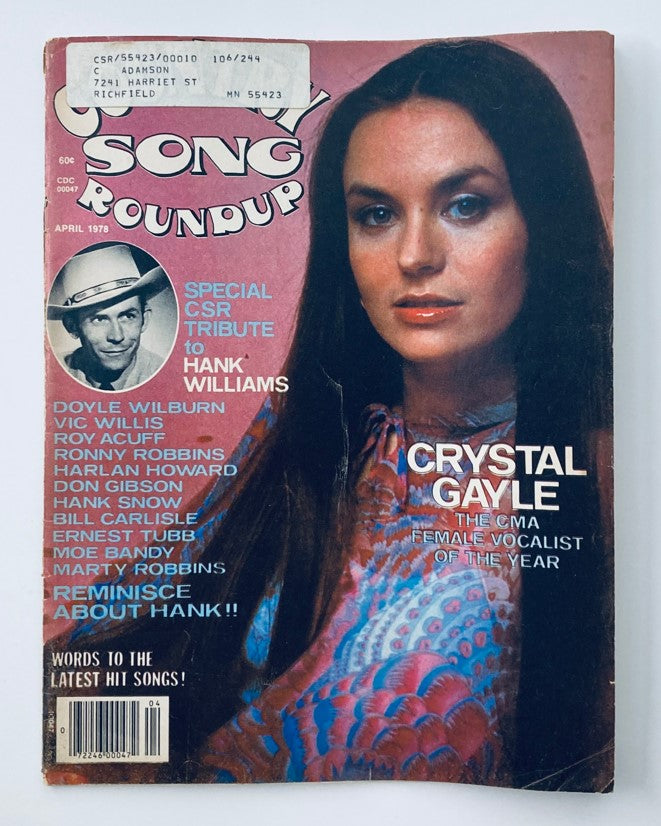 VTG Country Song Roundup Magazine April 1978 Crystal Gayle & Hank Williams