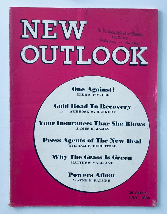 VTG New Outlook Magazine July 1934 Your Insurance: Thar She Blows No Label