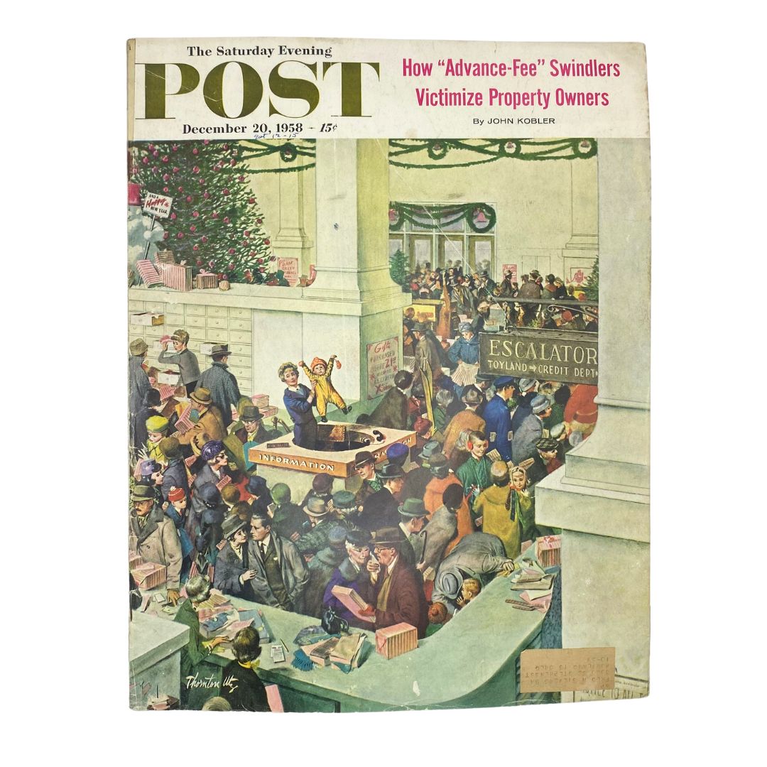 Saturday Evening Post Magazine December 20 1958 Madding Throng Store - Utz