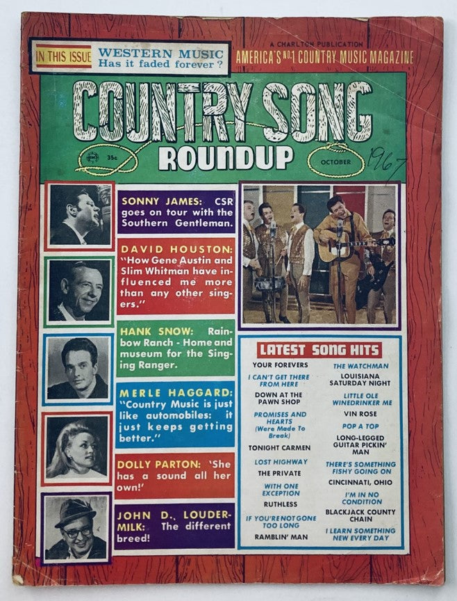 VTG Country Song Roundup Magazine October 1967 Sonny James & David Houston