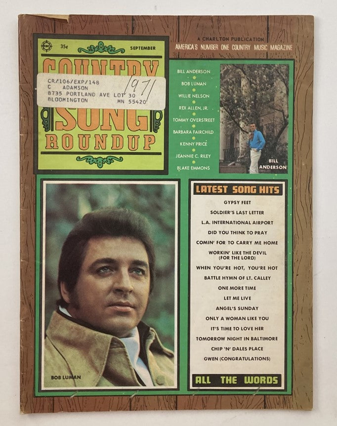 VTG Country Song Roundup Magazine September 1971 Bob Luman & Bill Anderson