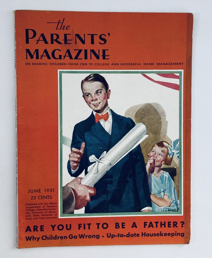 VTG The Parents' Magazine June 1931 Vol 6 No. 6 Angelo Patri is Honored No Label