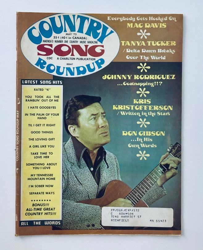 VTG Country Song Roundup Magazine May 1973 Johnny Rodriguez & Don Gibson