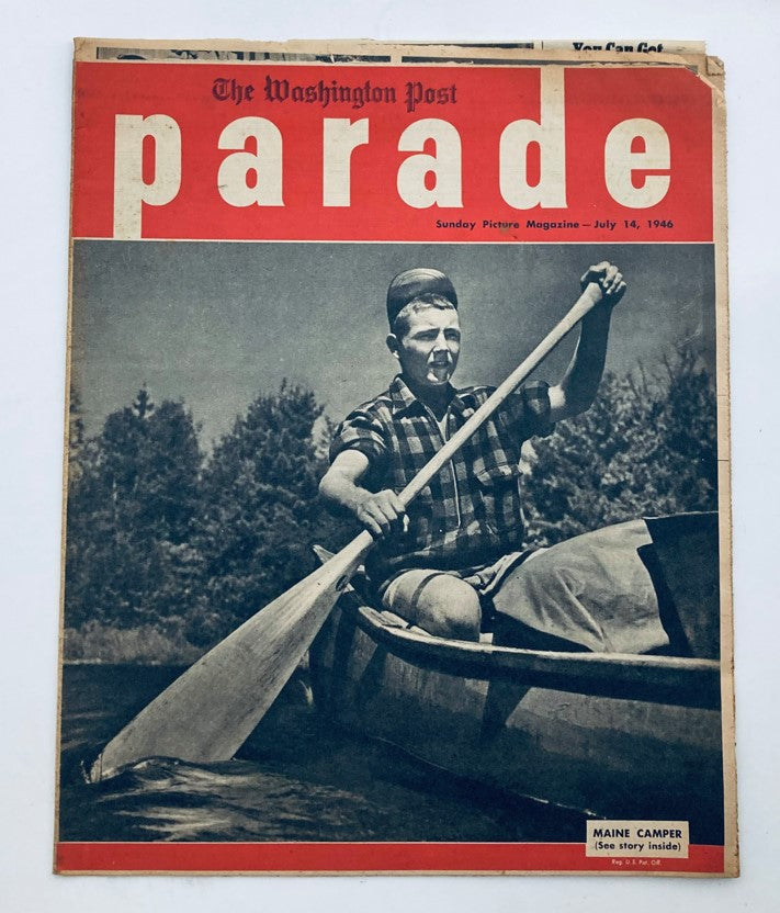 Parade Newspaper Magazine WA Post July 14 1946 Maine Camper No Label