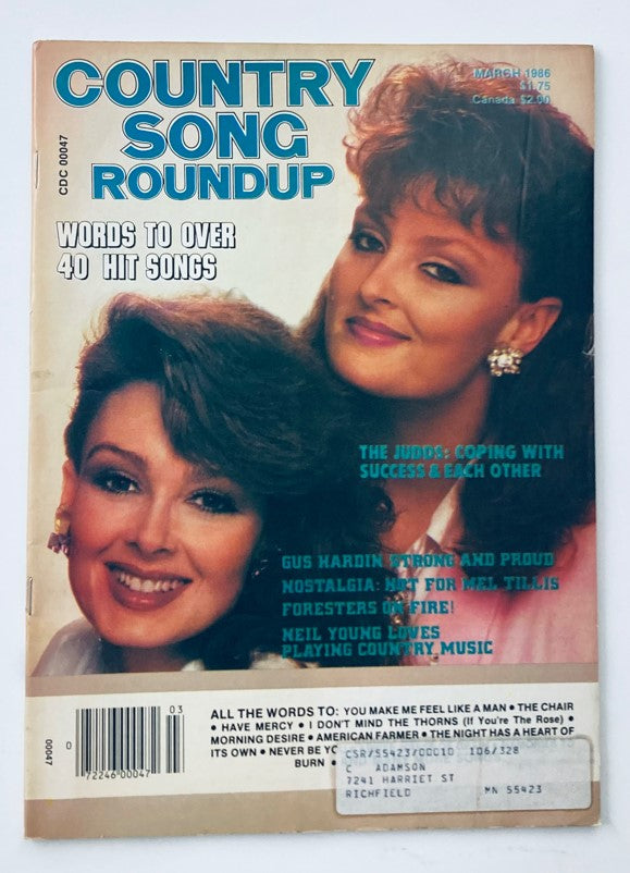 VTG Country Song Roundup Magazine March 1986 The Judds Coping with Success