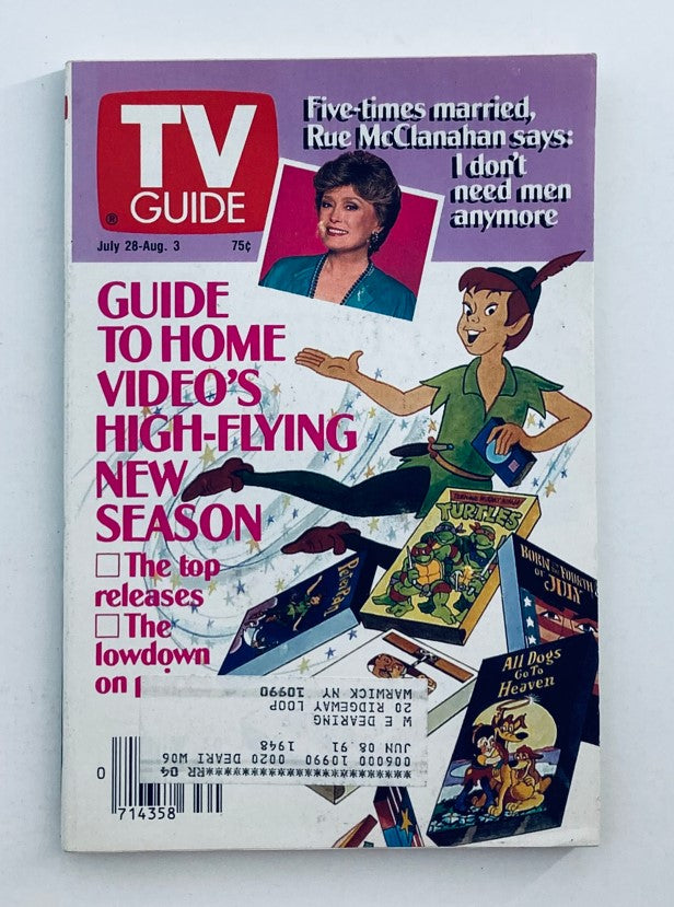 TV Guide Magazine July 28 1990 Rue McClanahan, Peter Pan NY Metro Ed.