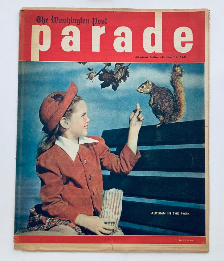 Parade Newspaper Magazine WA Post October 14 1945 Autumn in the Park No Label