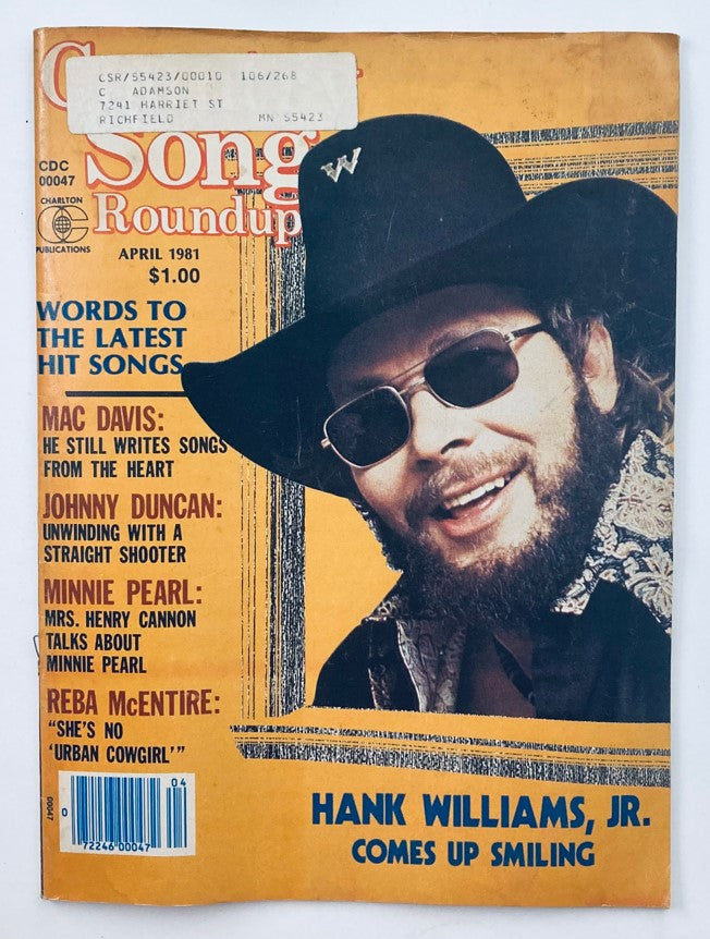 VTG Country Song Roundup Magazine April 1981 Hank Williams Jr. Comes Up Smiling