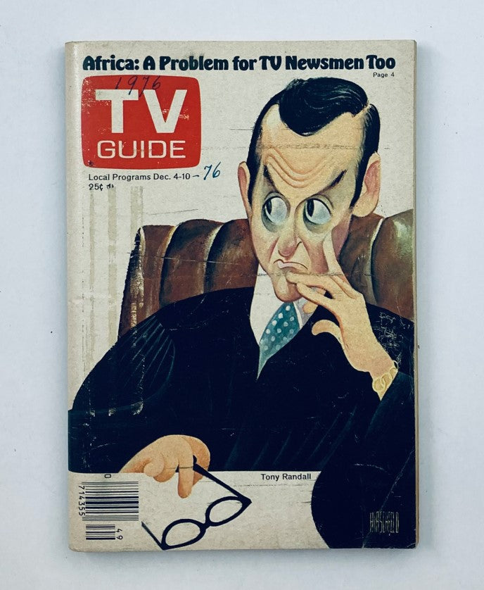 TV Guide Magazine December 4 1976 #1236 Tony Randall WA-Baltimore Ed.