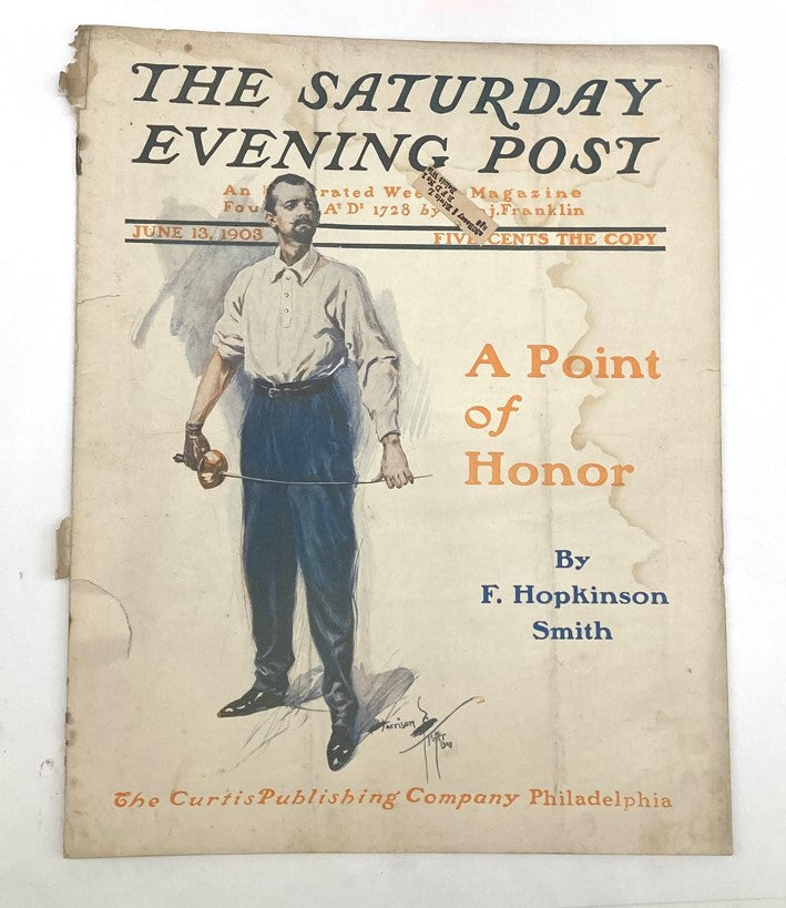 Saturday Evening Post Illustrated Cover June 13 1903 A Point of Honor