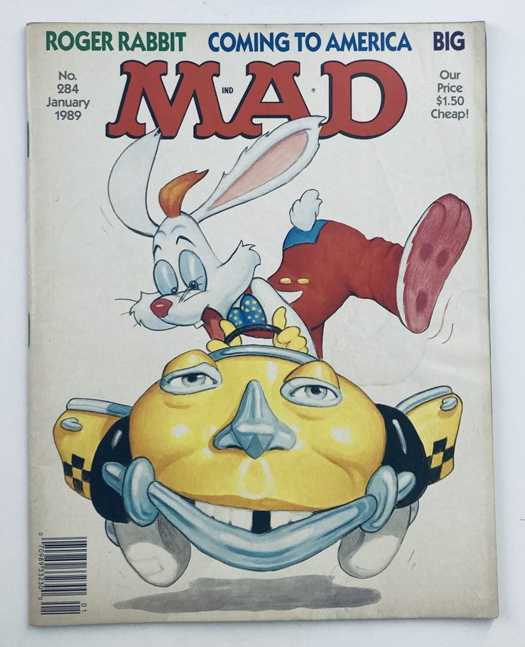 Mad Magazine January 1989 No. 284 Roger Rabbit 4.0 VG Very Good No Label