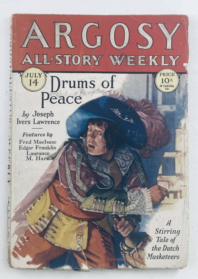 VTG Argosy Magazine July 14 1928 Vol 196 No. 3 Drums of Peace No Label