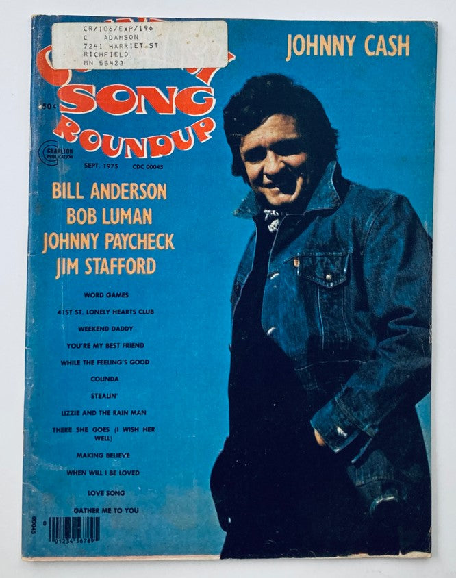 VTG Country Song Roundup Magazine September 1975 Johnny Cash & Bob Luman