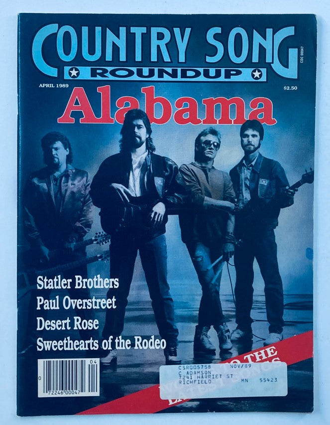 VTG Country Song Roundup Magazine April 1989 Alabama and Statler Brothers