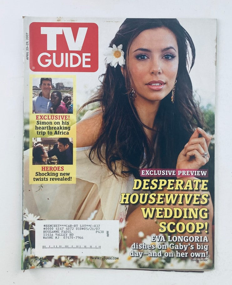 TV Guide Magazine April 23 2007 #2821 Eva Longoria, Simon Cowell, Keri Russell