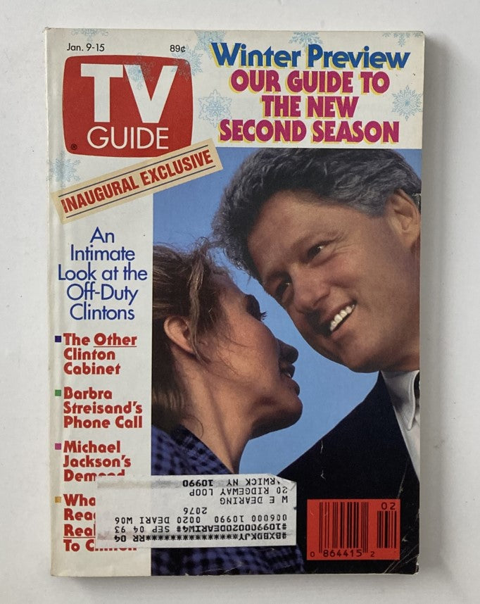 TV Guide Magazine January 9 1993 Bill and Hillary Clinton NY Metro Ed.