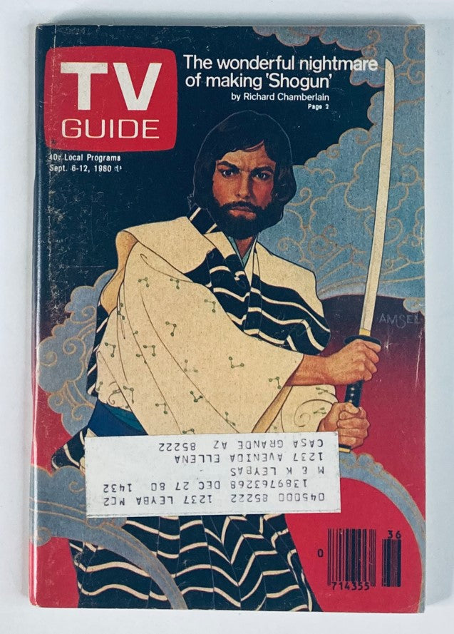 TV Guide Magazine September 6 1980 #1432 Richard Chamberlain Phoenix Ed.