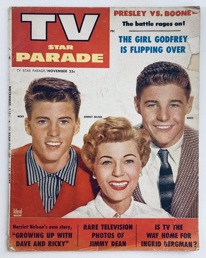 VTG TV Star Parade Magazine November 1956 Ricky, Harriet Nelson No Label