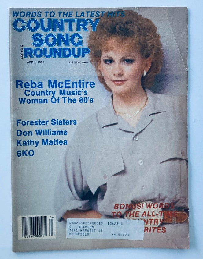 VTG Country Song Roundup Magazine April 1987 Reba McEntire Woman of the 80's