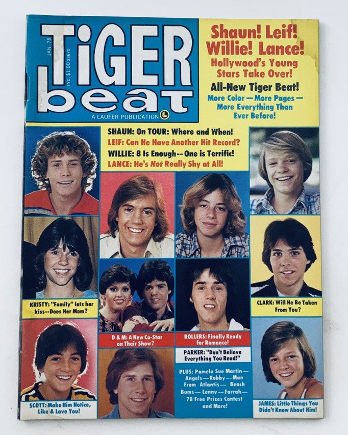 Tiger Beat Magazine January 1978 Shaun Cassidy Scott Baio Donny & Marie No Label