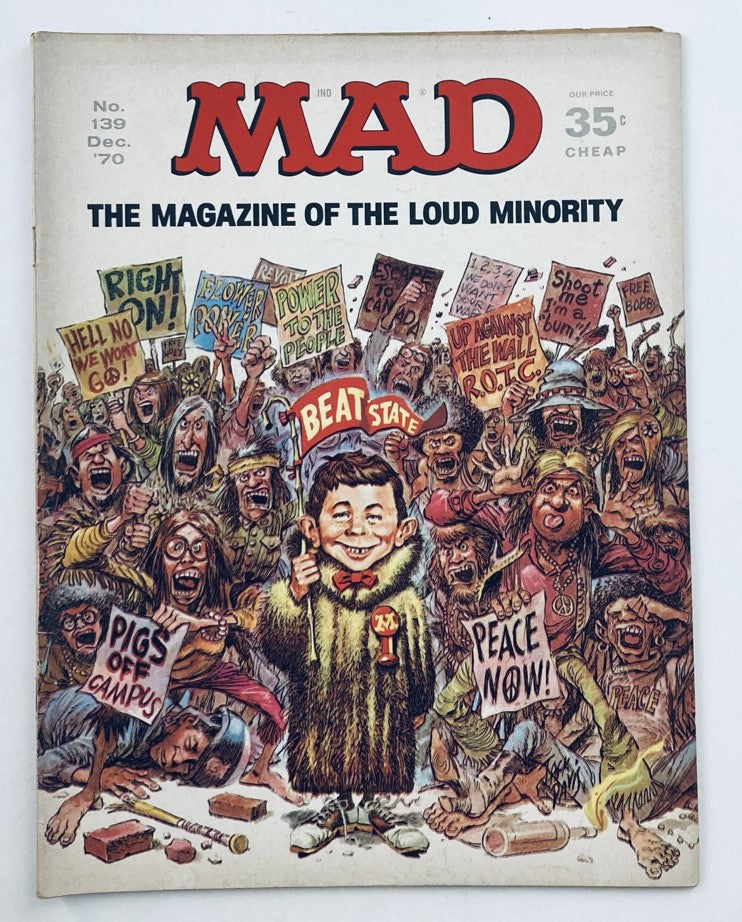 Mad Magazine December 1970 No. 139 Silent Majority Magazine 6.0 FN Fine No Label