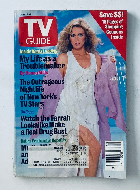 TV Guide Magazine June 17 1989 Donna Mills NY Metro Ed.