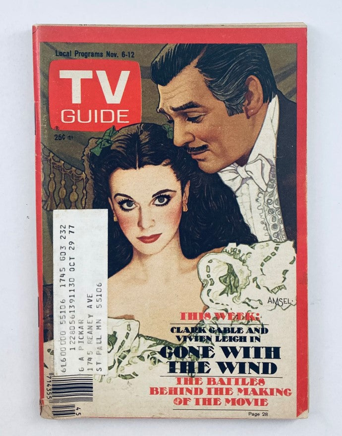 TV Guide Magazine November 6 1976 #1232 Vivien Leigh Minneapolis-St. Paul Ed.