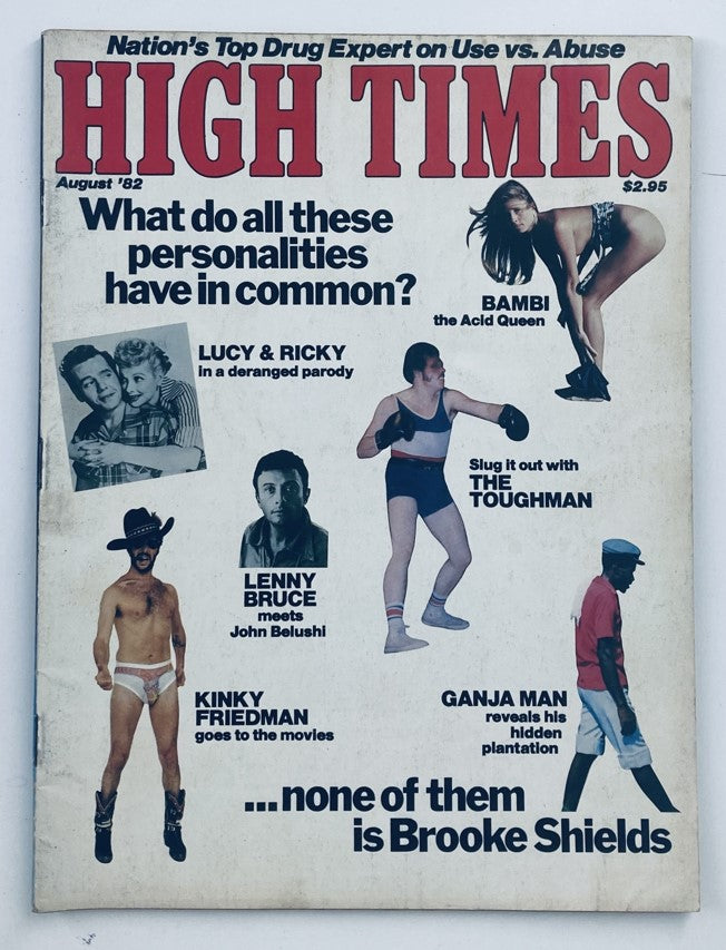 VTG High Times Magazine August 1982 #84 Kinky Friedman, Lenny Bruce No Label