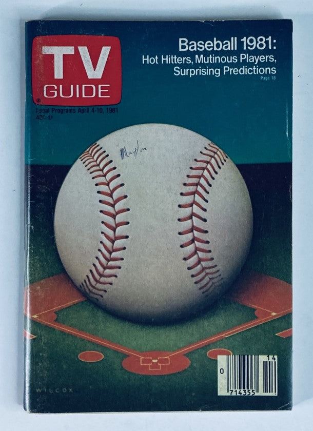 TV Guide Magazine April 4 1981 #1462 Baseball Hot Hitters Nashville Ed. No Label