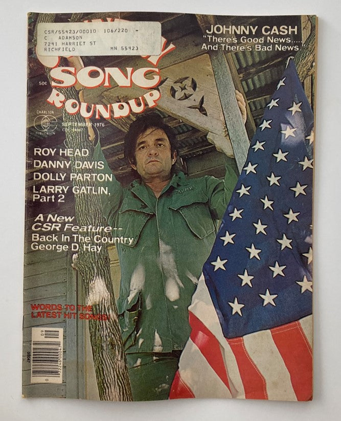 VTG Country Song Roundup Magazine September 1976 Johnny Cash & Roy Head