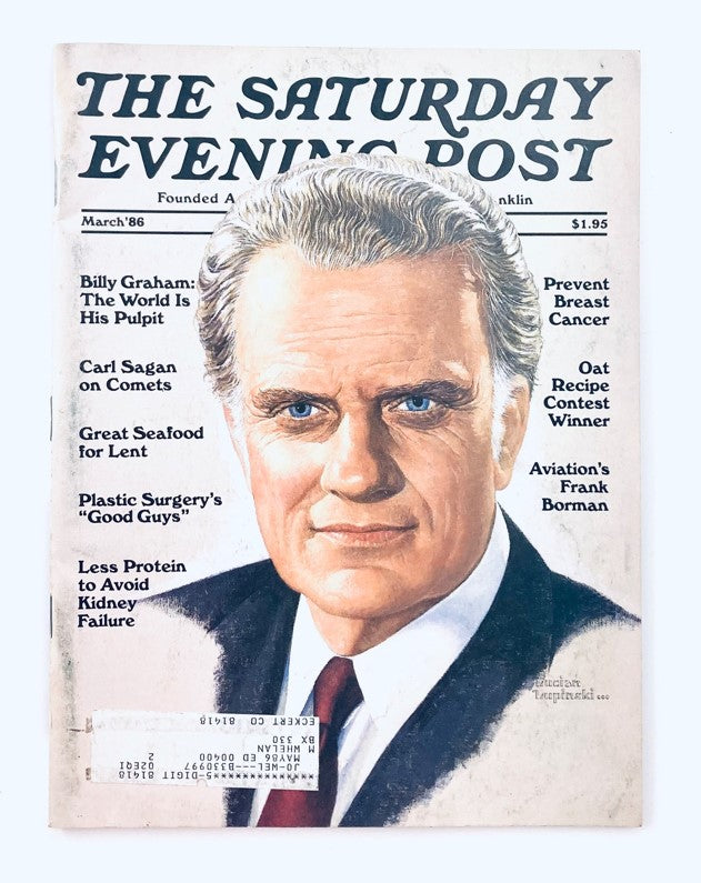 Saturday Evening Post Magazine March 1986 Billy Graham by Lucian Lupinski