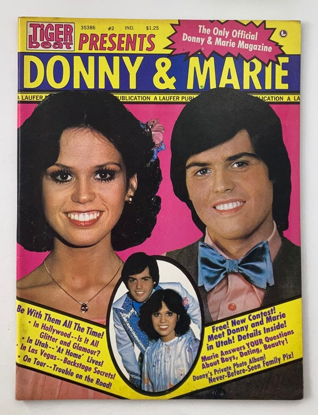 VTG Tiger Beat Magazine Presents 1977 Vol 1 #2 Donny & Marie Osmond w Poster VG