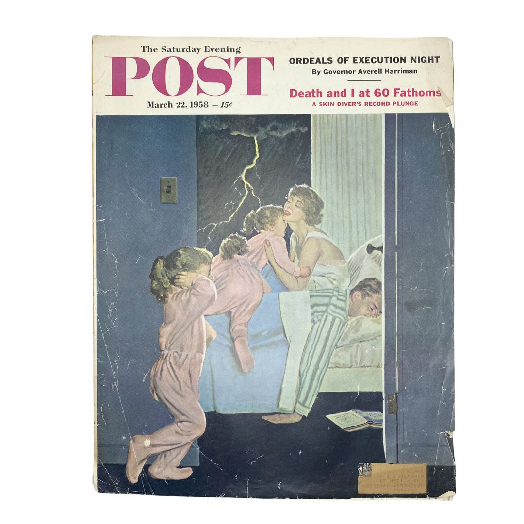 Saturday Evening Post Magazine March 22 1958 Papa's Snoring - Coby Whitmore