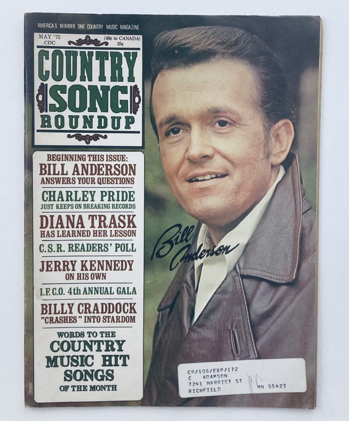 VTG Country Song Roundup Magazine May 1972 Bill Anderson & Charley Pride