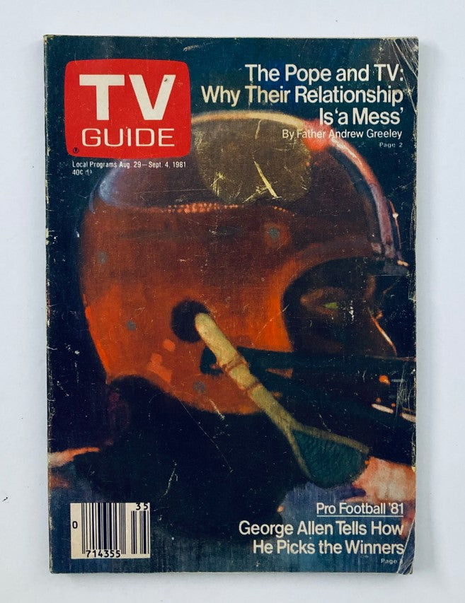 TV Guide Magazine August 29 1981 #1483 George Allen WA-Baltimore Ed. No Label