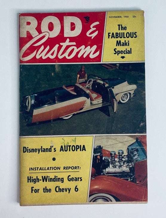 VTG Rod & Custom Magazine November 1955 Vol 3 No. 7 Disneyland Autopia No Label