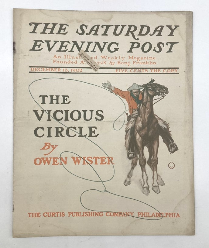 Saturday Evening Post Illustrated Cover December 13 1902 The Vicious Circle